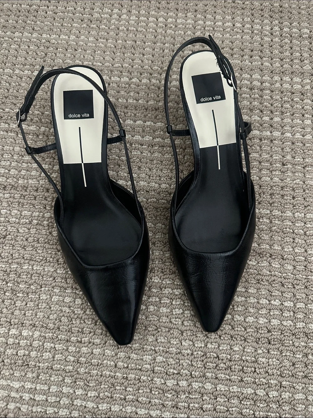 Dolce Vita Black Pointed Slingback Heels